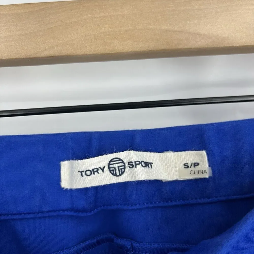 Tory Burch Sport Pants Size Small Women Blue Crop Stretch Pull On Ponte Knit